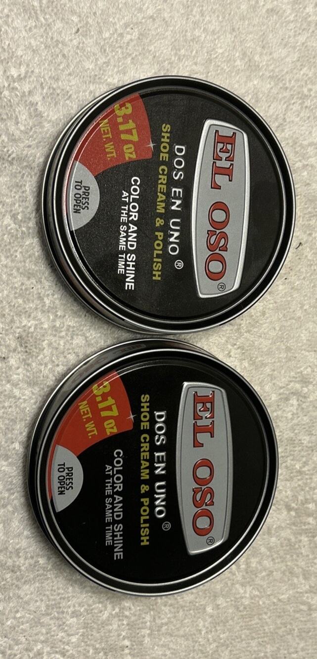 El Oso Shoe Cream & Polish 3.17 OZ Cera Calzado Color And Shine Black 2 pack